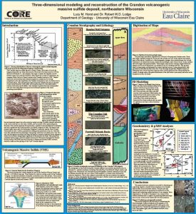Modelo tridimensional del depósito de sulfuros masivos volcanogénicos de Crandon, Wisconsin, mostrando su estructura geológica y ubicación de sondeos.