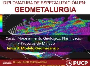 Diagrama ilustrativo de los parámetros clave del Modelo Geomecánico, incluyendo el índice RQD y los sistemas de clasificación RMR y Q.