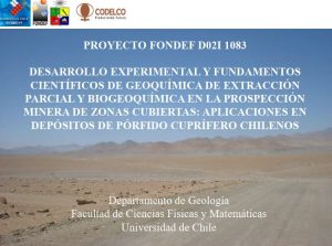 Investigación geoquímica para la exploración minera de depósitos de pórfido cuprífero.