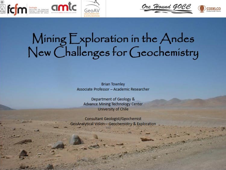 Diagrama conceptual de exploración geoquímica en áreas con cobertura transportada en los Andes.