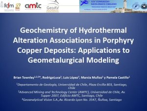 Diagrama ilustrativo de la geoquímica aplicada a la exploración minera y modelos geometalúrgicos.