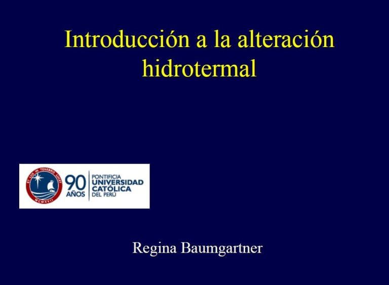 Diagrama mostrando las zonas típicas de alteración hidrotermal alrededor de un yacimiento porfídico.
