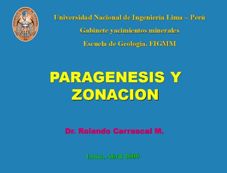 Representación esquemática de la zonación mineral en un depósito hidrotermal, mostrando las distintas zonas y su composición mineralógica.