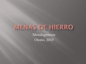 Muestras de mano de menas de hierro incluyendo hematita roja terrosa, magnetita negra metálica y goethita pardo-amarillenta.