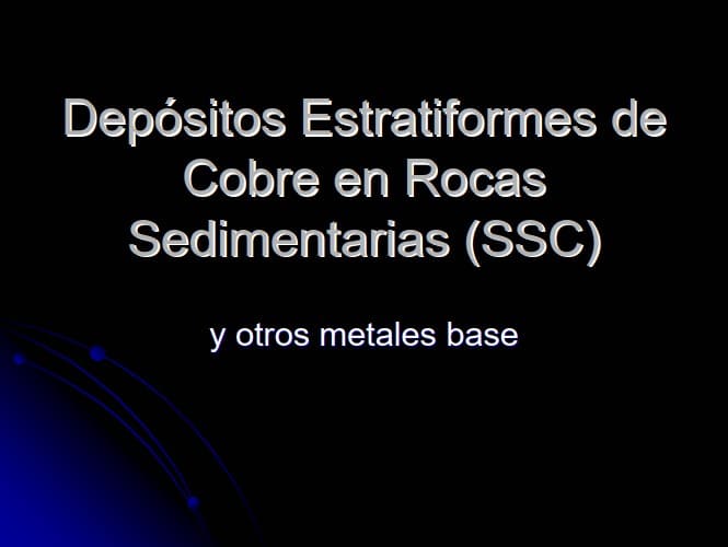 Mapa o diagrama de depósitos de cobre estratiformes en rocas sedimentarias (SSC).
