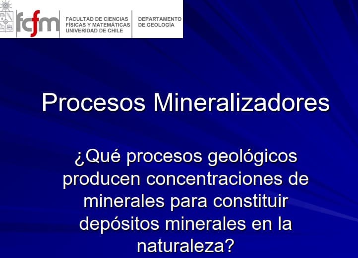 Diagrama ilustrativo de procesos mineralizadores geológicos.